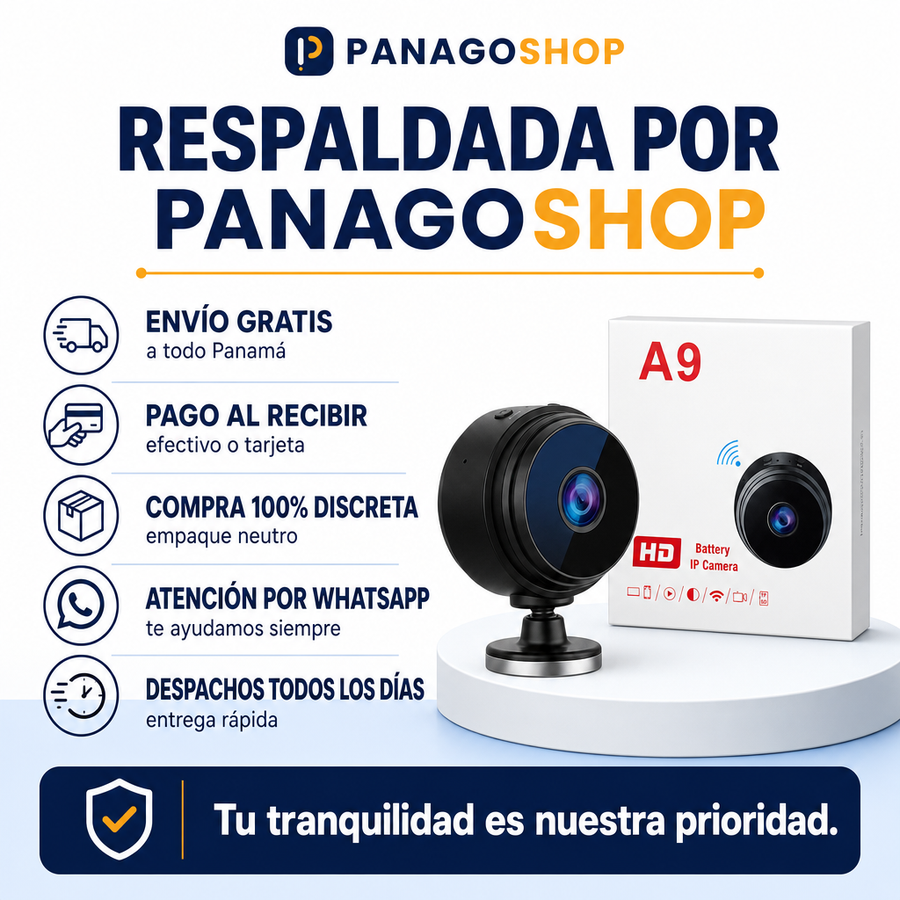 Mini Cámara Espía A9 HD – Vigila tu casa desde el celular | WiFi + Batería
