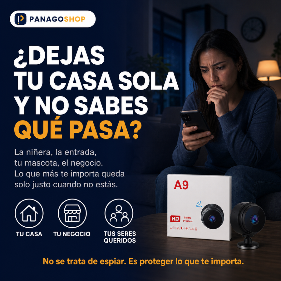 Mini Cámara Espía A9 HD – Vigila tu casa desde el celular | WiFi + Batería